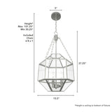 Hunter 15" Indria 3-Light Pendant - Dining Room, Island, Entry - Industrial, Transitional, Geometric