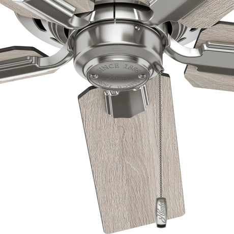 Hunter 44" Altidore Brushed Nickel Ceiling Fan with LED Light Kit, Pull Chain - Farmhouse, Rustic, Transitional