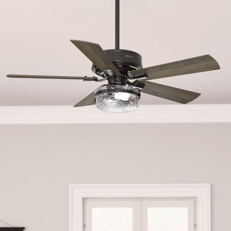 Hunter 52" Canyon Ridge Indoor / Outdoor Ceiling Fan LED Light, Handheld Remote - Farmhouse, Rustic, Industrial