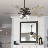 Hunter 52" Crestfield Ceiling Fan with LED Light Kit and Handheld Remote - Casual, Farmhouse, Transitional, Rustic