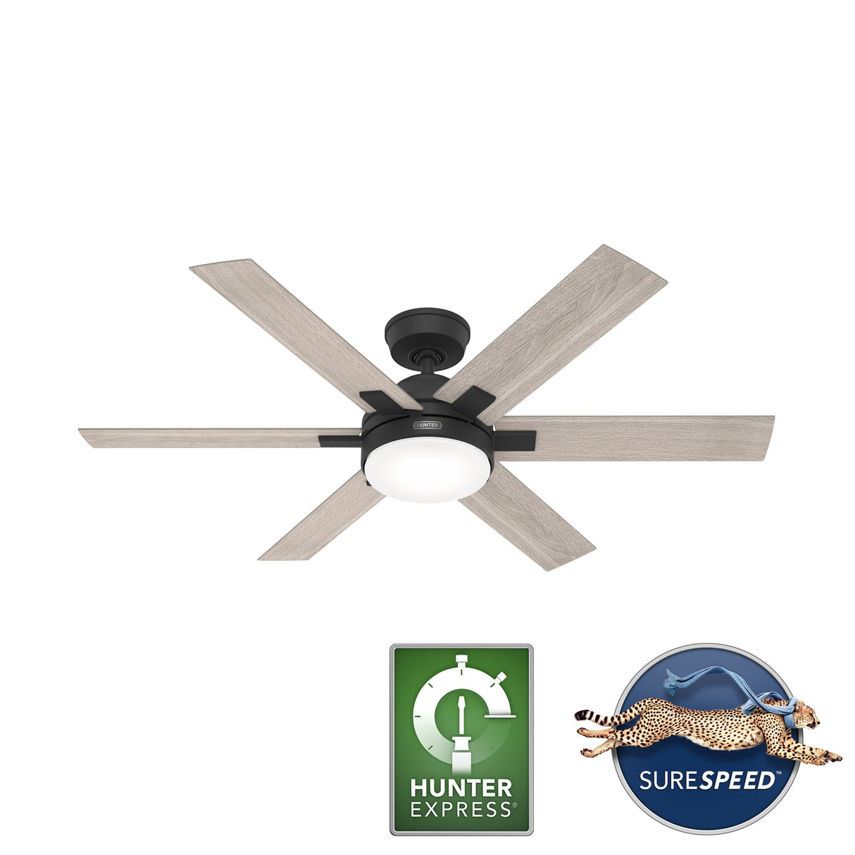 Hunter 52" Georgetown Windmill Ceiling Fan w/LED Light, Remote & Easy 1-2-3 Installation!