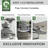 Hunter 52" Georgetown Windmill Ceiling Fan w/LED Light, Remote & Easy 1-2-3 Installation!