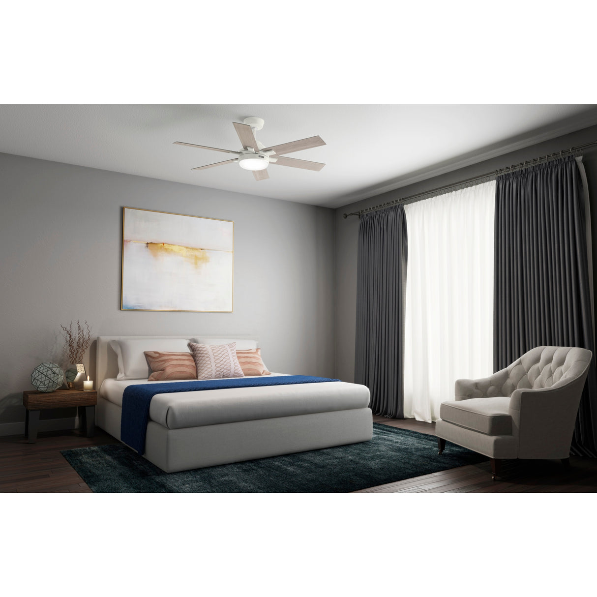 Hunter 52" Georgetown Windmill Ceiling Fan w/LED Light, Remote & Easy 1-2-3 Installation!