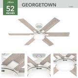 Hunter 52" Georgetown Windmill Ceiling Fan w/LED Light, Remote & Easy 1-2-3 Installation!