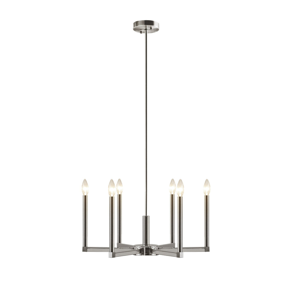 INK+IVY Renzetti 6-Light Contemporary Candelabra Styled Chandelier - Silver - N/A