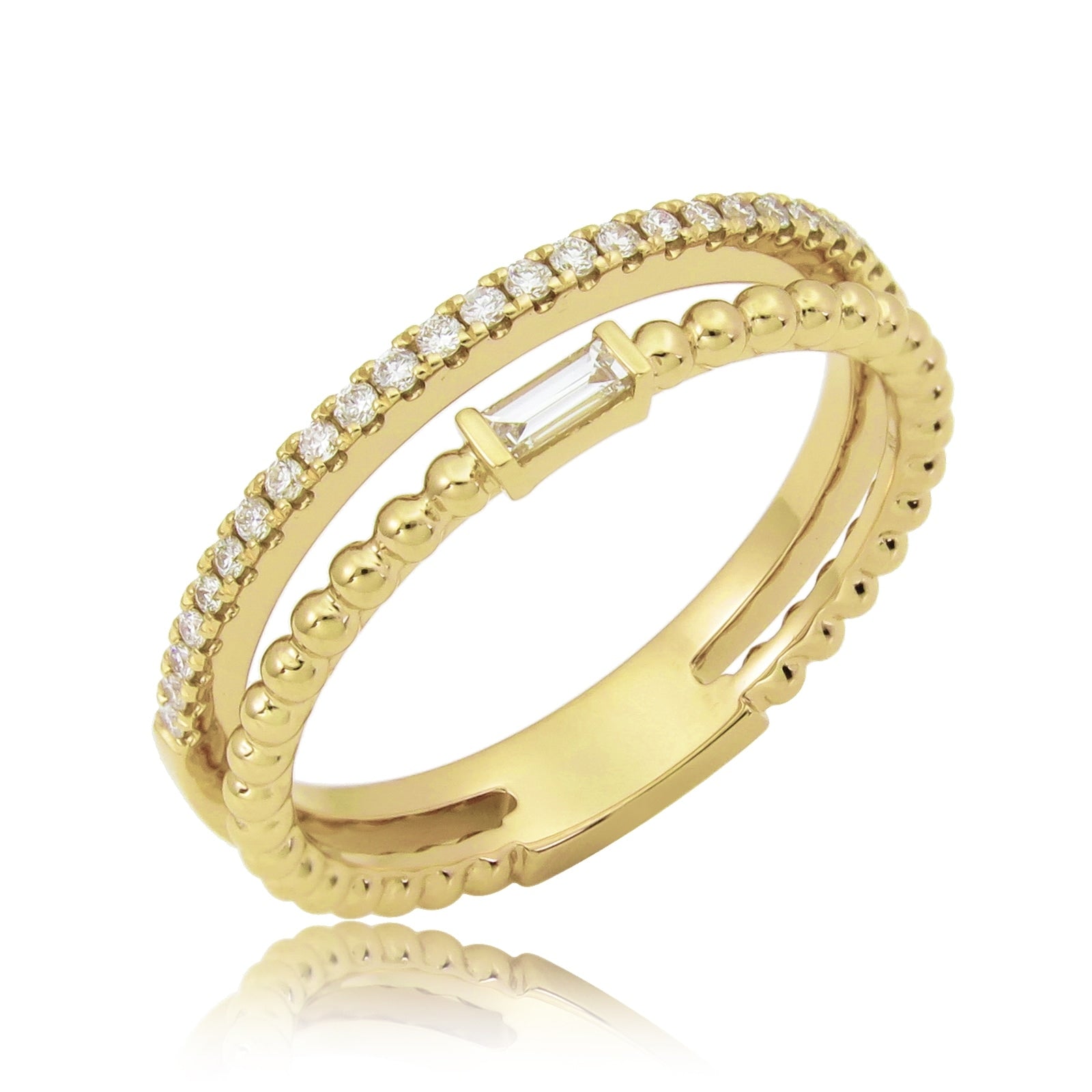 Joelle Diamond Double Row Band Ring for Her 18K Gold 1/5 Cttw. Ring Si ...