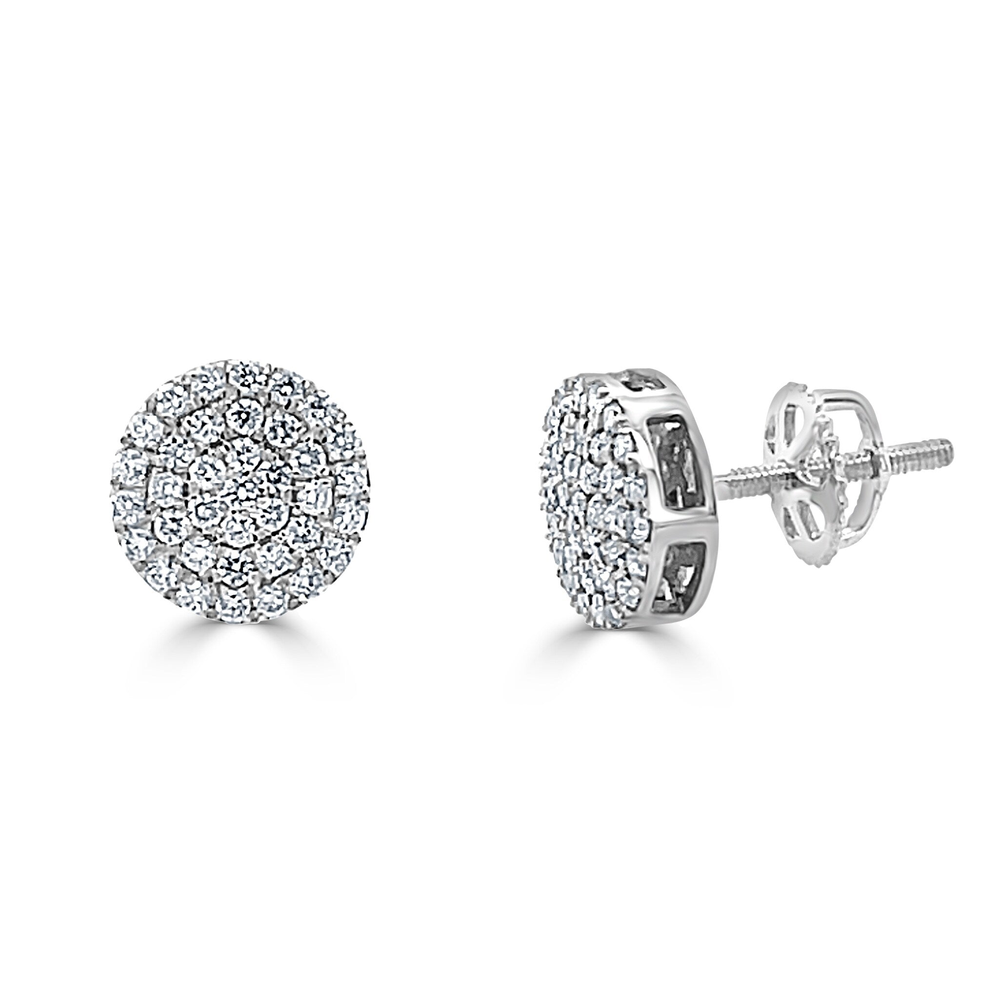 Joelle Round Diamond Stud Earrings For Her - 14k Gold 1/3 CTTW Round P ...