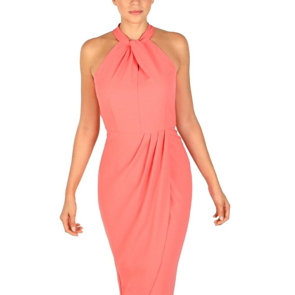 Julia Jordan Women's Knot Neck Tulip Hem Midi Dress Pink Size 14 – Overstock