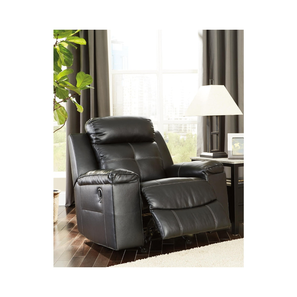 Contemporary Rocking Recliner Kempten Contemporary Rocker Recliner Black – Overstock