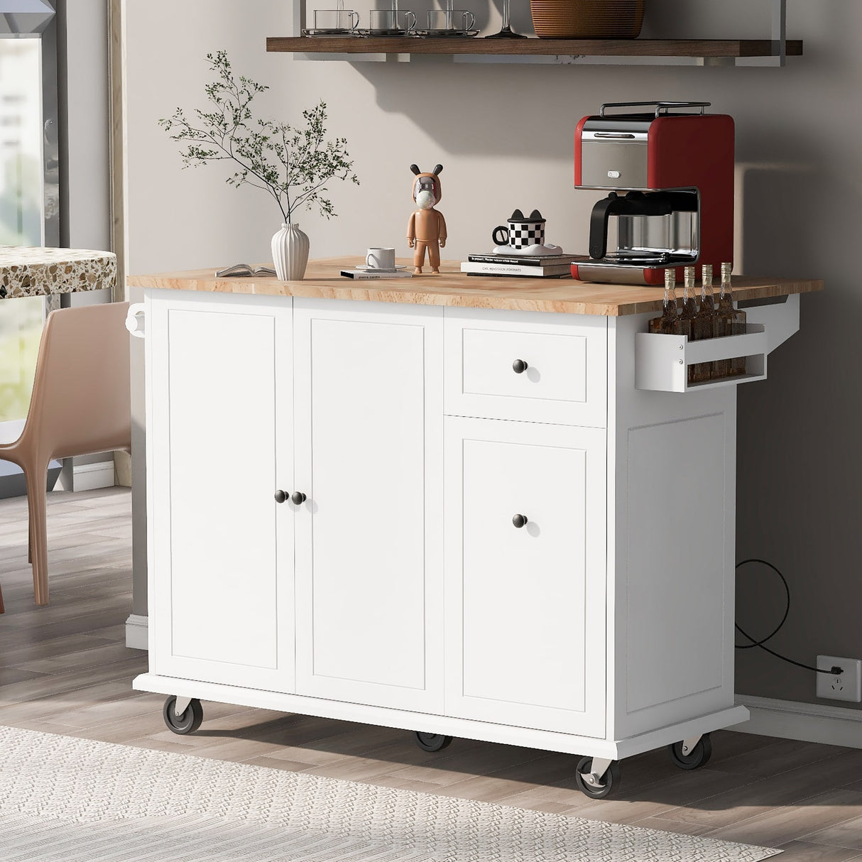 Kitchen Island with Drop Leaf