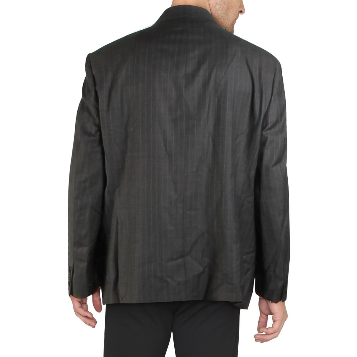 Lauren Ralph Lauren Men's Wool Blend Plaid Suit Jacket Black Size 48 ...
