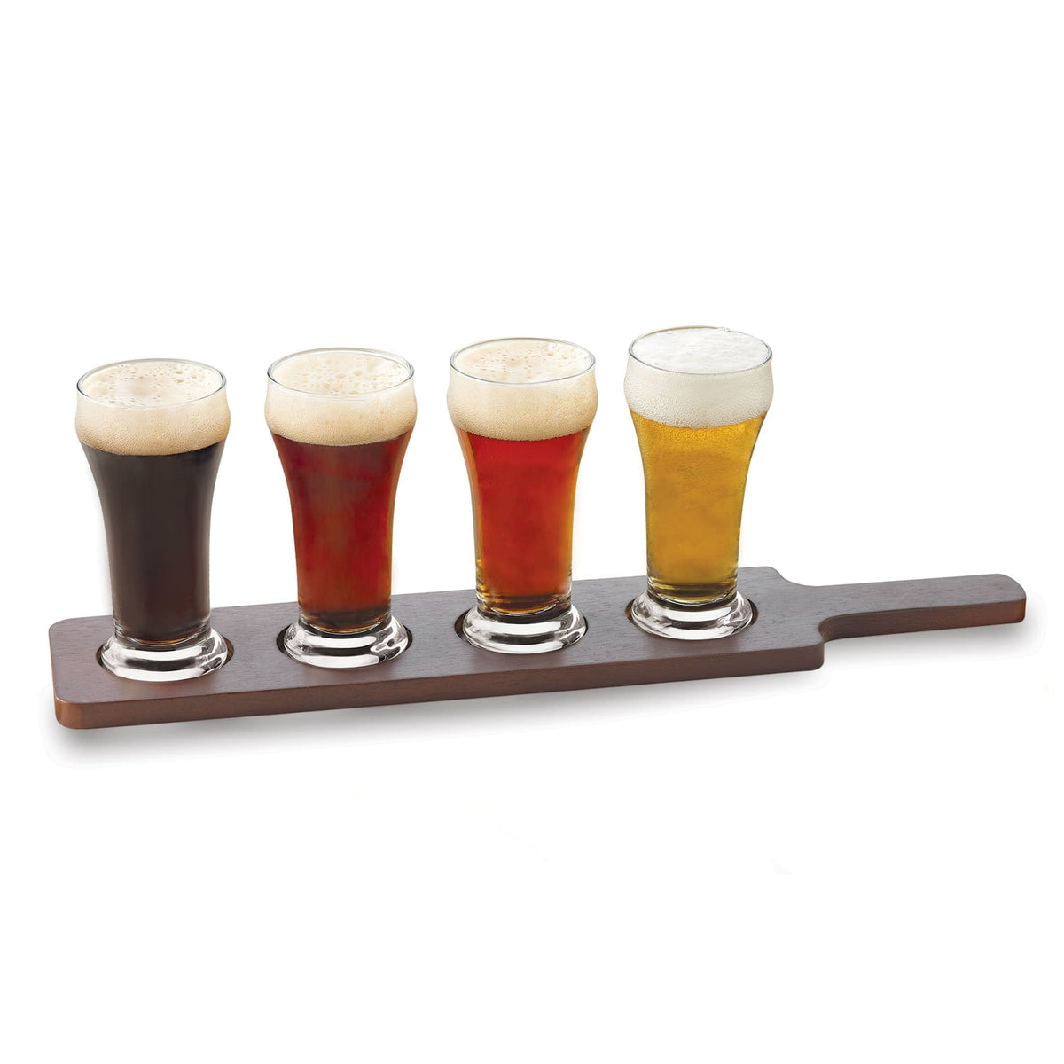 Flight Glass Libbey Craft Brews Beer Flight Glass Set with Wood Carrier, 4 Glasses ...