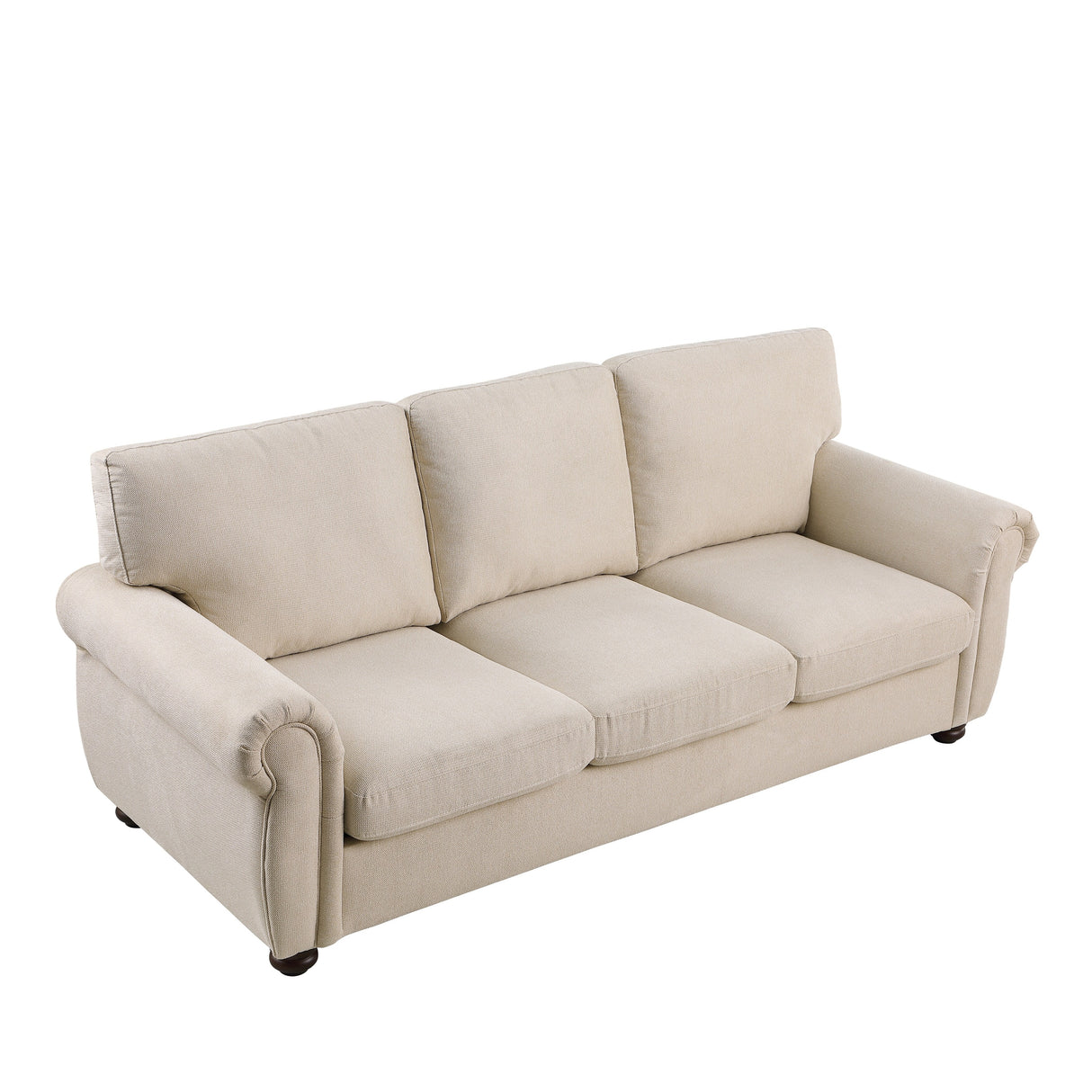 Soft Upholstered Sofa with Solid Wood Frame - 34.40 x 84.60 x 33.85