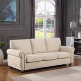 Soft Upholstered Sofa with Solid Wood Frame - 34.40 x 84.60 x 33.85