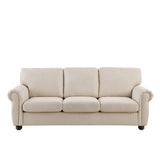 Soft Upholstered Sofa with Solid Wood Frame - 34.40 x 84.60 x 33.85