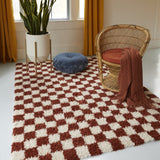 Mackie Checkered Shag Area Rug