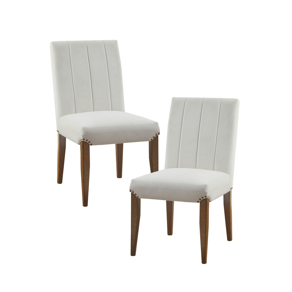 Madison Park Abel Cream Channel Tufting Dining Chair (Set of 2)