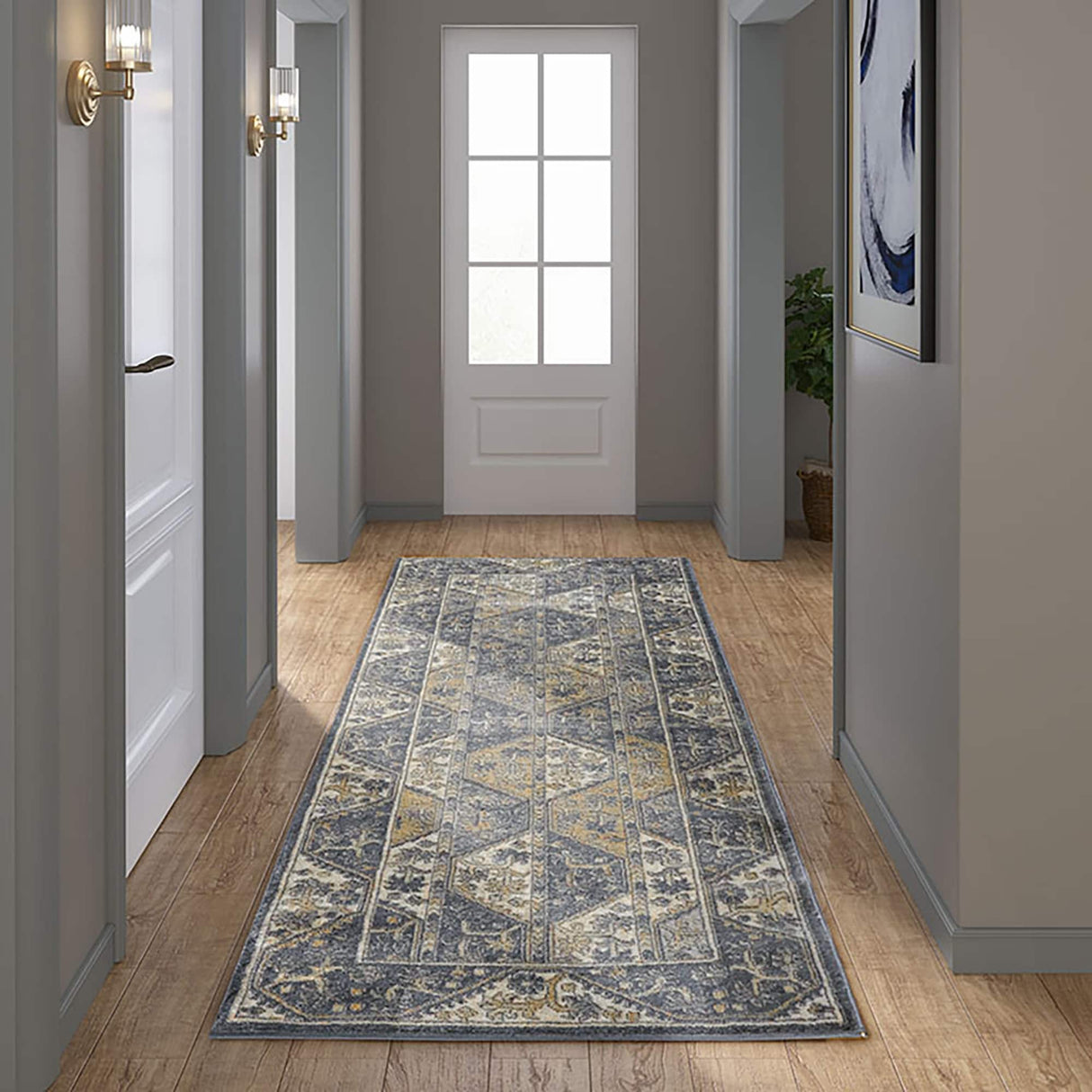 Madison Park Mila Tiled Border Area Rug