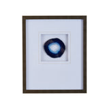 Madison Park Natural Agate Blue Real Stone Framed Glass and Double Matted Wall Art