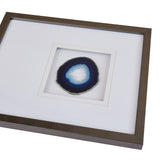 Madison Park Natural Agate Blue Real Stone Framed Glass and Double Matted Wall Art