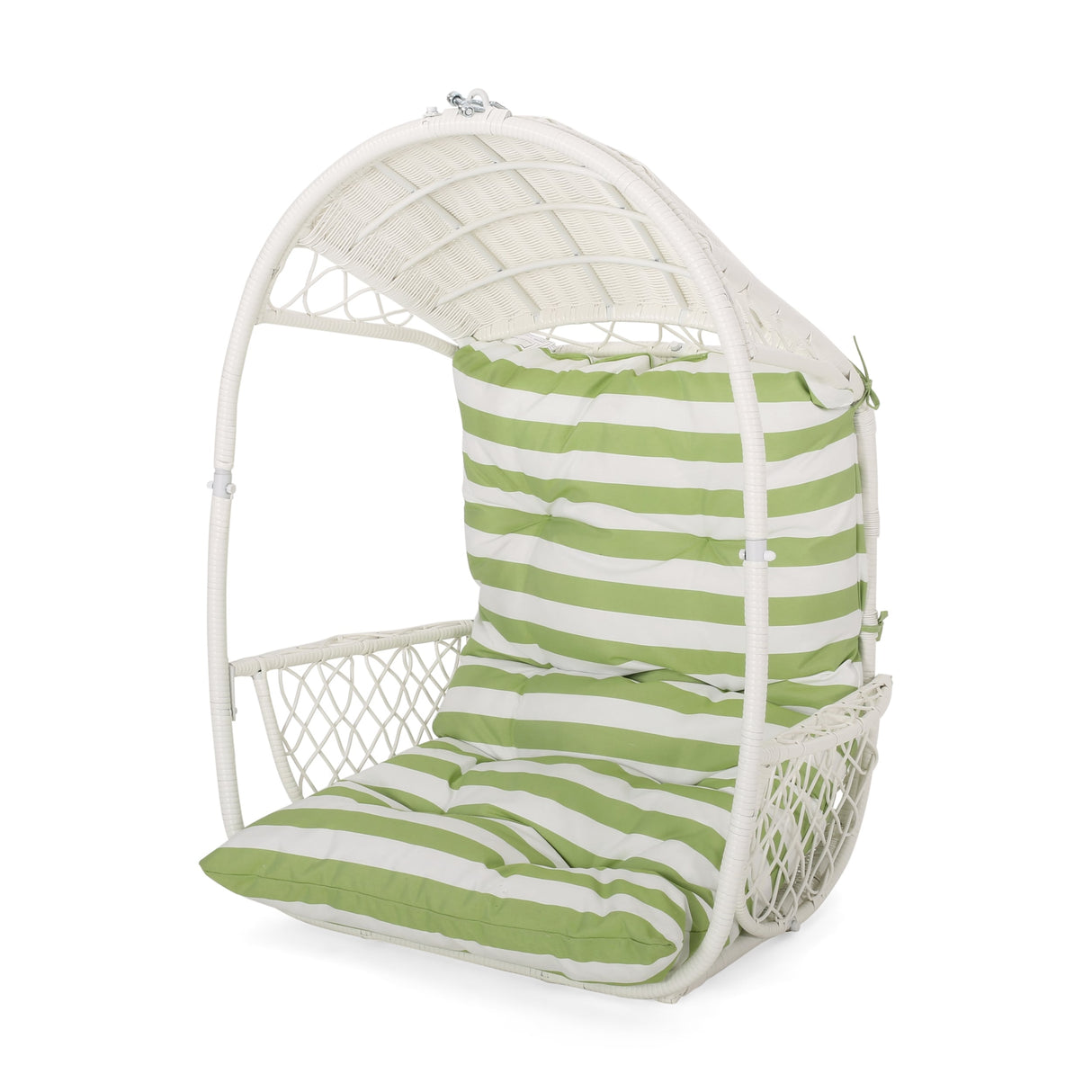 Malia Outdoor/Indoor Wicker Hanging Chair with Cushion (Stand Not Included) by Christopher Knight Home