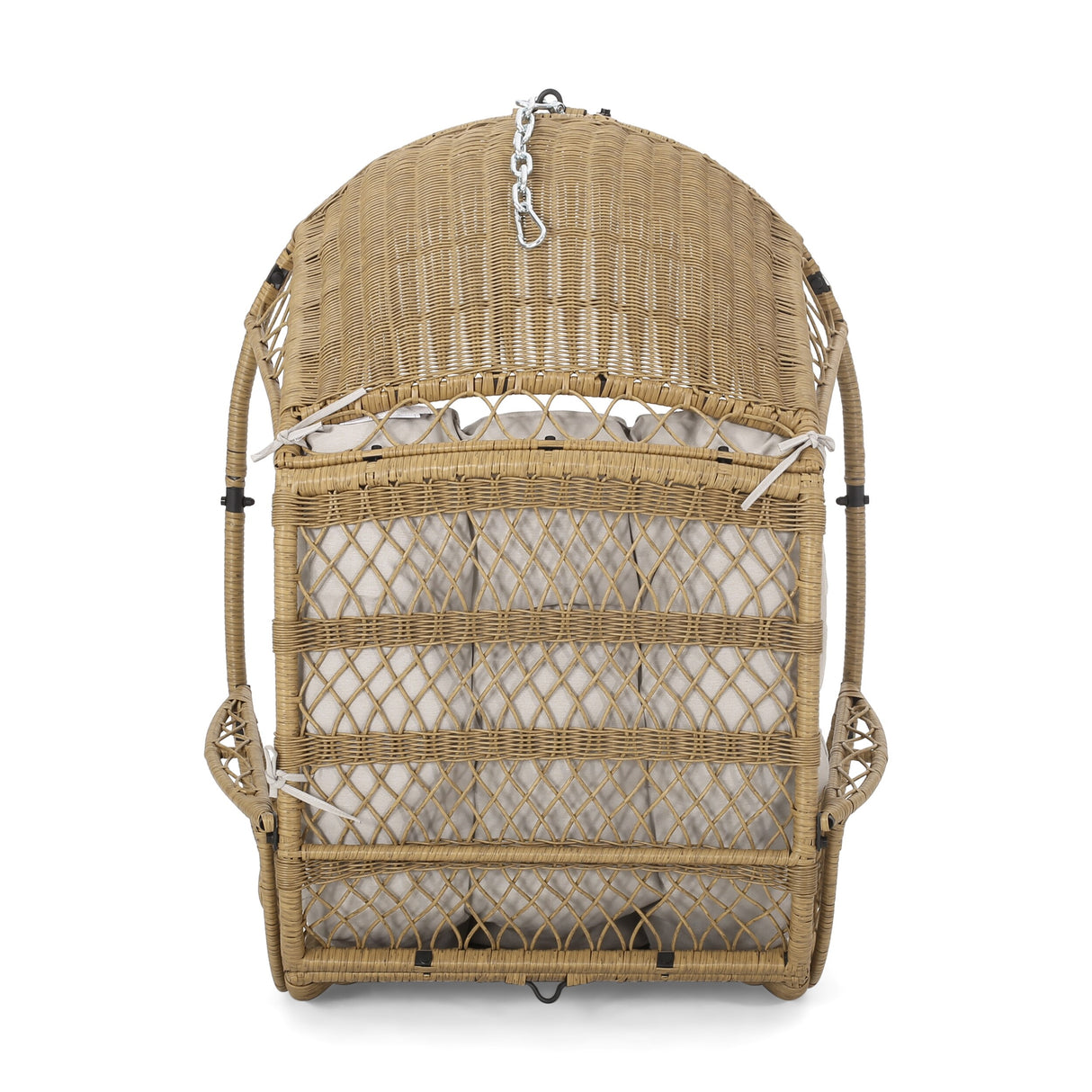 Malia Outdoor/Indoor Wicker Hanging Chair with Cushion (Stand Not Included) by Christopher Knight Home