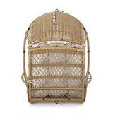 Malia Outdoor/Indoor Wicker Hanging Chair with Cushion (Stand Not Included) by Christopher Knight Home