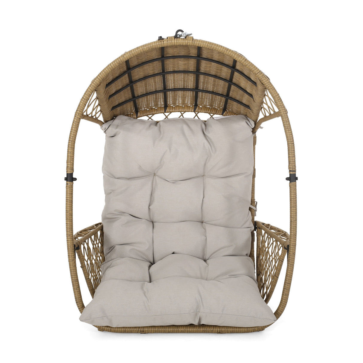 Malia Outdoor/Indoor Wicker Hanging Chair with Cushion (Stand Not Included) by Christopher Knight Home