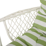 Malia Outdoor/Indoor Wicker Hanging Chair with Cushion (Stand Not Included) by Christopher Knight Home