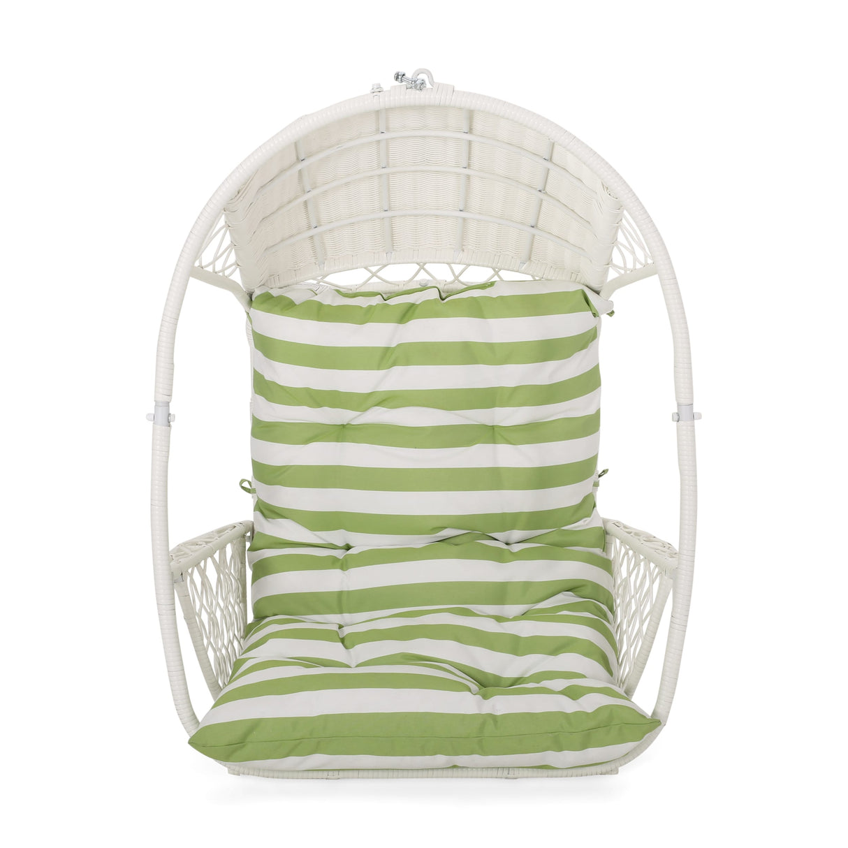 Malia Outdoor/Indoor Wicker Hanging Chair with Cushion (Stand Not Included) by Christopher Knight Home