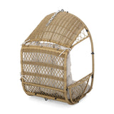 Malia Outdoor/Indoor Wicker Hanging Chair with Cushion (Stand Not Included) by Christopher Knight Home