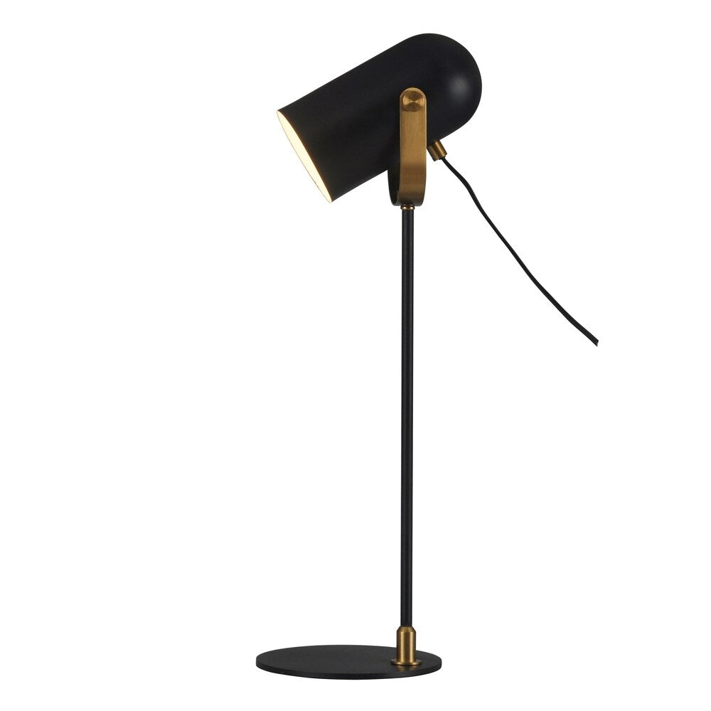StyleCraft Matte Black Off Center Stem Task Lamp with Articulating Cap ...