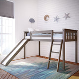 Max and Lily Twin Size Low Loft with Slide