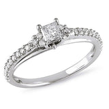 Miadora 10k White Gold 1/2ct TDW Diamond Ring