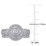 1/4ct TDW Diamond Infinity Halo Bridal Set in 10k White Gold by Miadora