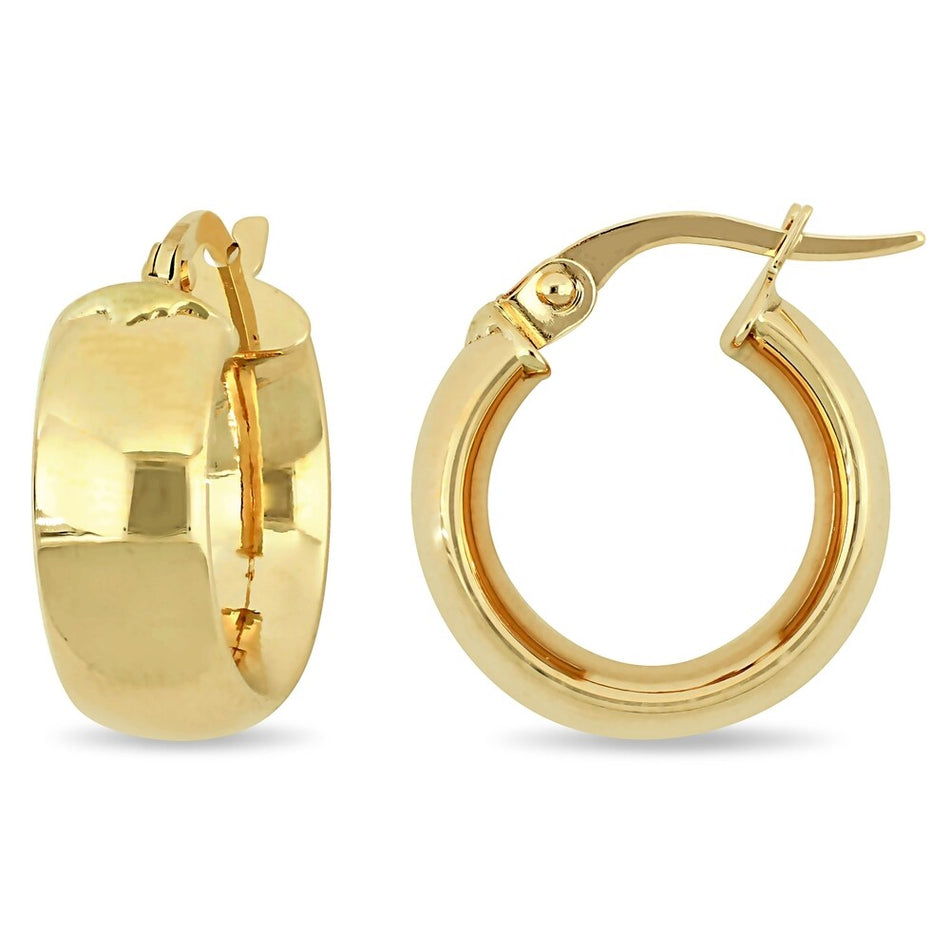 Miadora 10k Yellow Gold Huggie Hoop Earrings