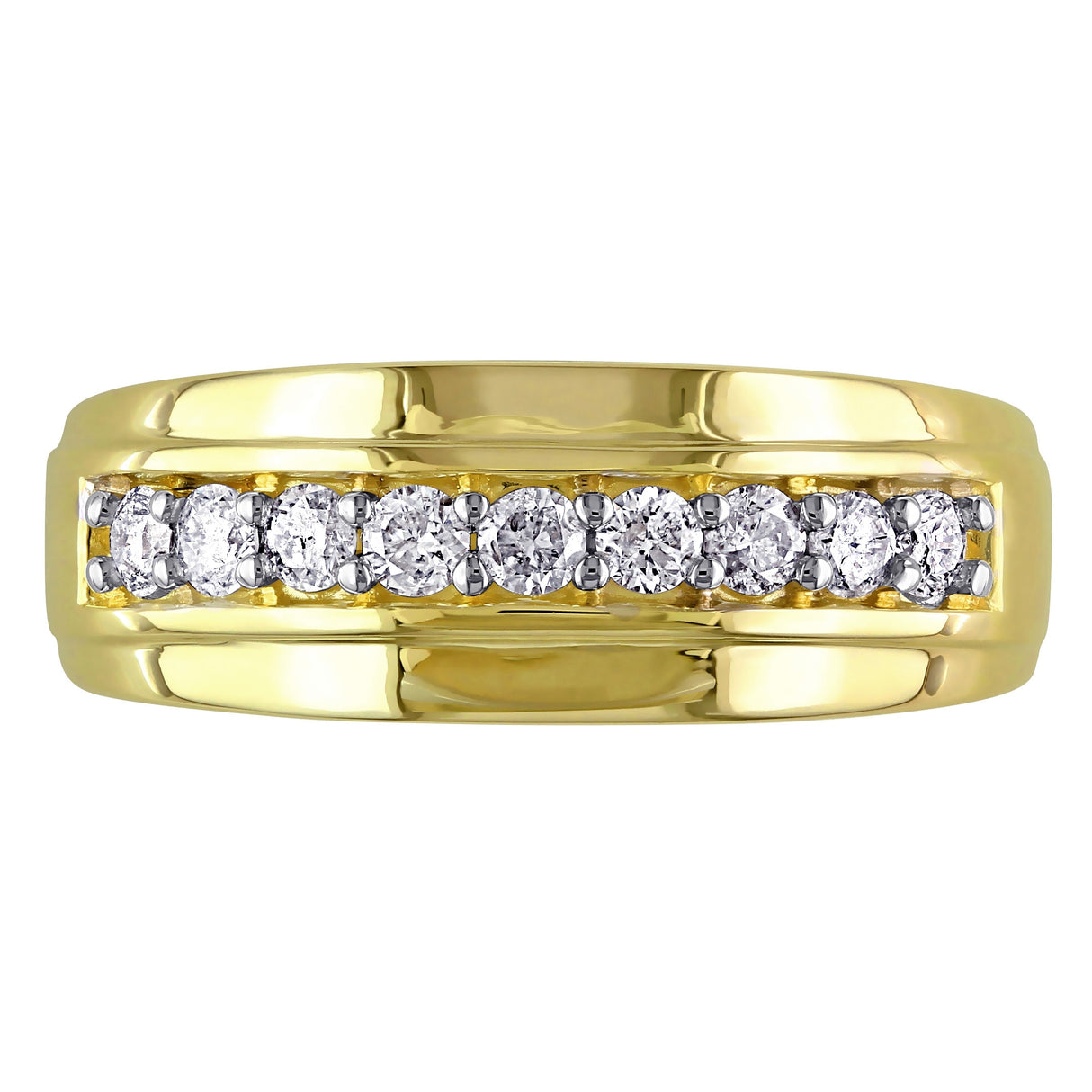 Miadora 10k Yellow Gold Men's 1/2ct TDW Diamond Wedding Band