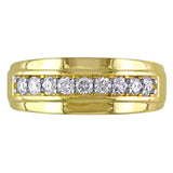 Miadora 10k Yellow Gold Men's 1/2ct TDW Diamond Wedding Band