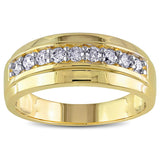 Miadora 10k Yellow Gold Men's 1/2ct TDW Diamond Wedding Band