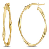 Miadora 10k Yellow Gold Twisted Hoop Earrings