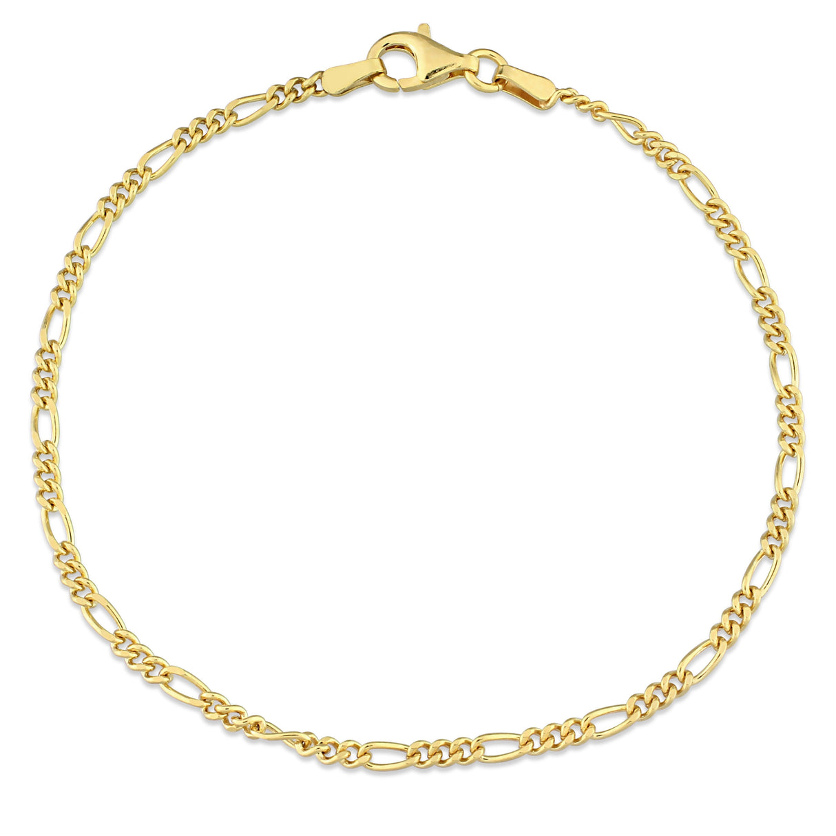 Miadora 18kt Yellow Gold Plated Sterling Silver Figaro Bracelet