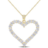 Miadora 2 2/5ct TGW Created Moissanite Heart Necklace in Yellow Plated Sterling Silver