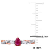 Miadora 2-Tone 14k White and Rose Gold Ruby and Diamond Infinity Engagement Ring