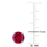 Miadora Created Ruby Birthstone Solitaire Stud Earrings in Sterling Silver