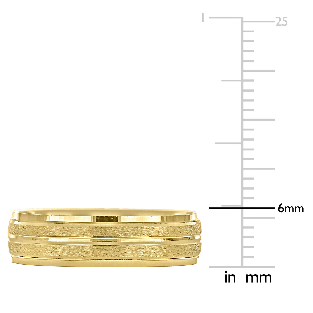 Miadora Mens 6 mm Double Row Textured Wedding Band in 14k Yellow Gold