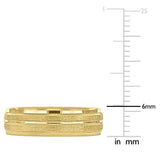 Miadora Mens 6 mm Double Row Textured Wedding Band in 14k Yellow Gold