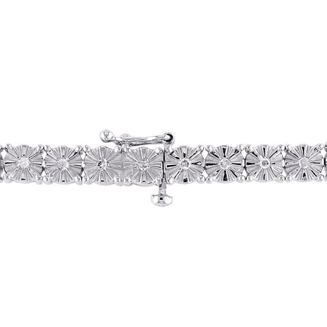 Miadora Sterling Silver 1/2ct TDW Diamond Tennis Bracelet