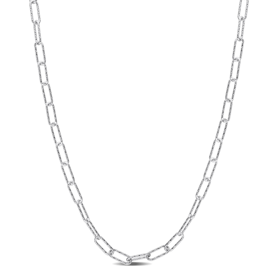Miadora Sterling Silver Paperclip Necklace