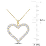 Miadora 2 2/5ct TGW Created Moissanite Heart Necklace in Yellow Plated Sterling Silver