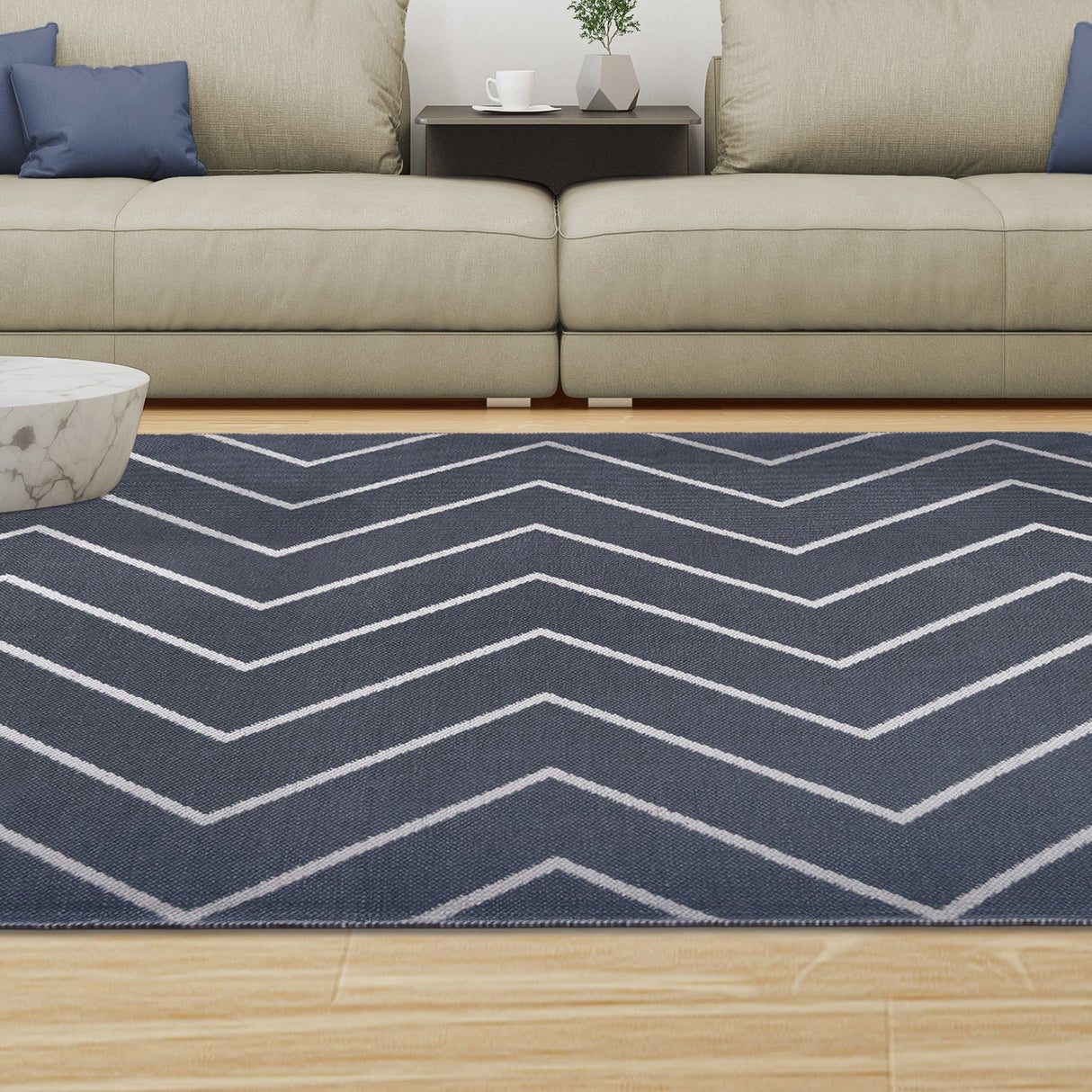 Superior Modern Chevron Zig-Zag Indoor Outdoor Area Rug